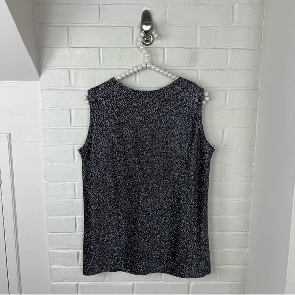 Vintage Montgomery Ward Silver Sparkle Button Down Shirt + Tank Set - Picture 11 of 11